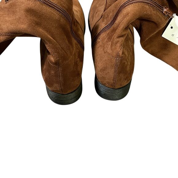 NWT A New Day Over The Knee Boots Womens 8.5 Brown 1.5" Heel Tall Chic Fall - Picture 2 of 9